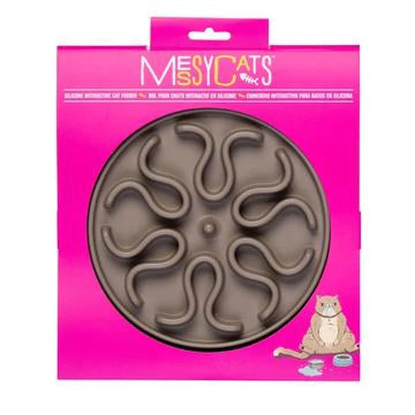 Messy Mutts - Bol pour chats interactif en silicone gris - Messy Cats